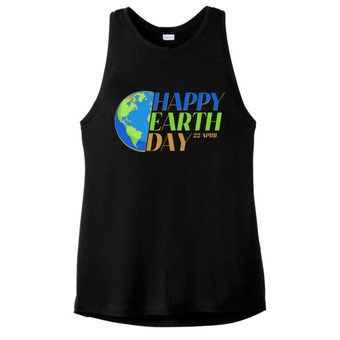 Happy Earth Day 22 April Ladies Tri-Blend Wicking Tank