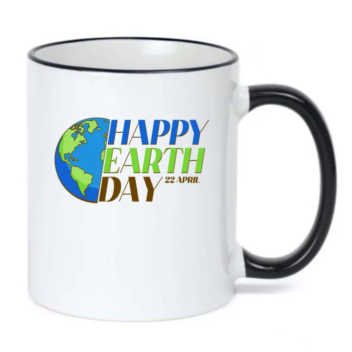 Happy Earth Day 22 April Black Color Changing Mug