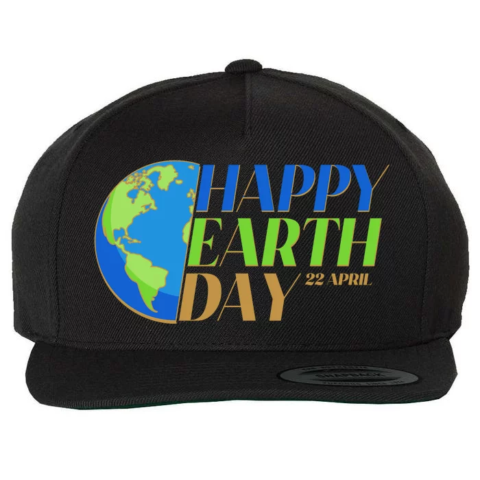 Happy Earth Day 22 April Wool Snapback Cap