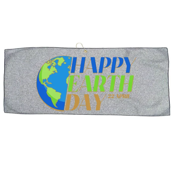 Happy Earth Day 22 April Large Microfiber Waffle Golf Towel