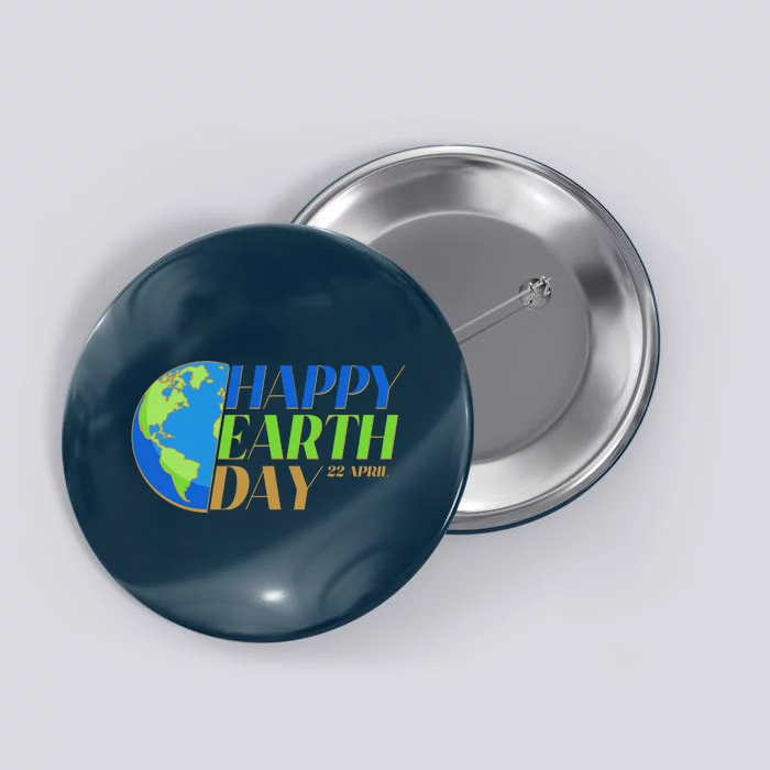 Happy Earth Day 22 April Button