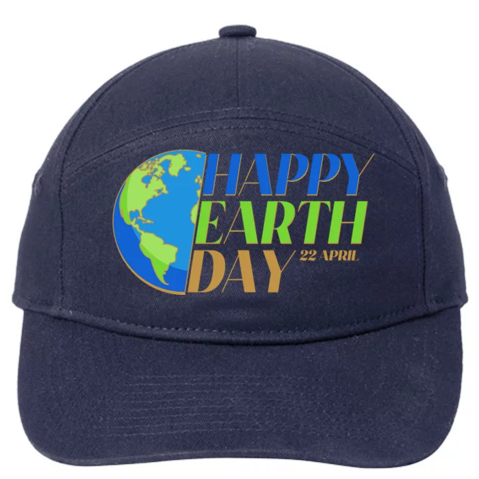 Happy Earth Day 22 April 7-Panel Snapback Hat