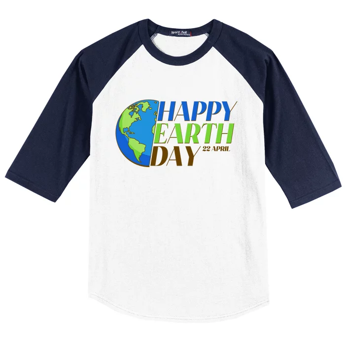 Happy Earth Day 22 April Baseball Sleeve Shirt