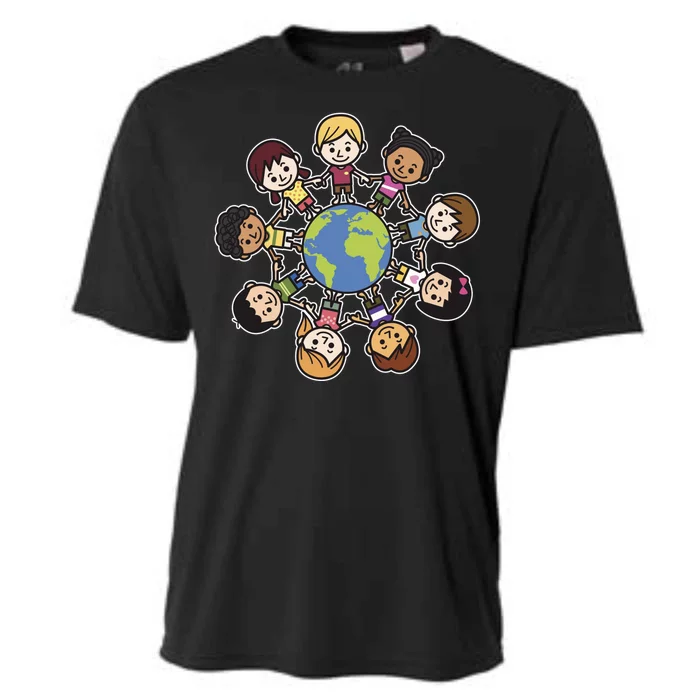 Happy Earth Day Children Around The World Cooling Performance Crew T-Shirt