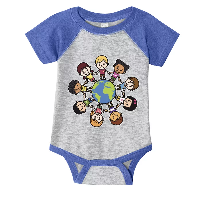 Happy Earth Day Children Around The World Infant Baby Jersey Bodysuit