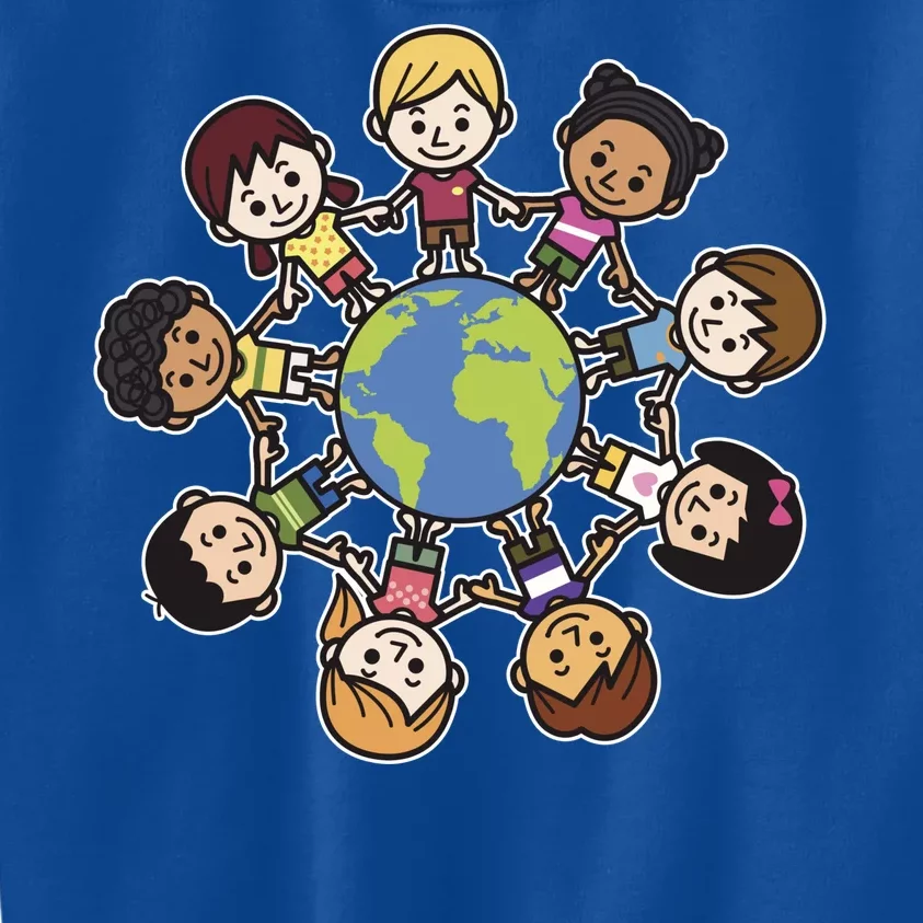 Happy Earth Day Children Around The World Kids Sweatshirt