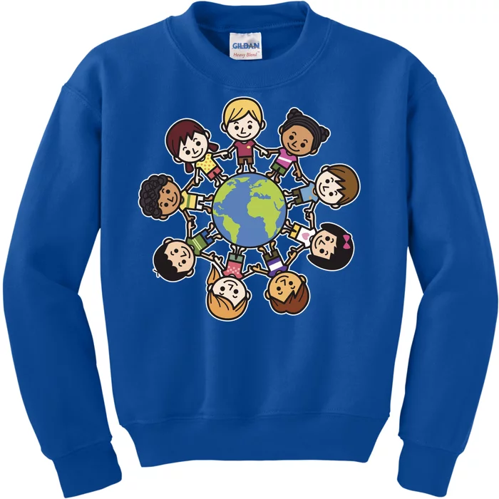 Happy Earth Day Children Around The World Kids Sweatshirt