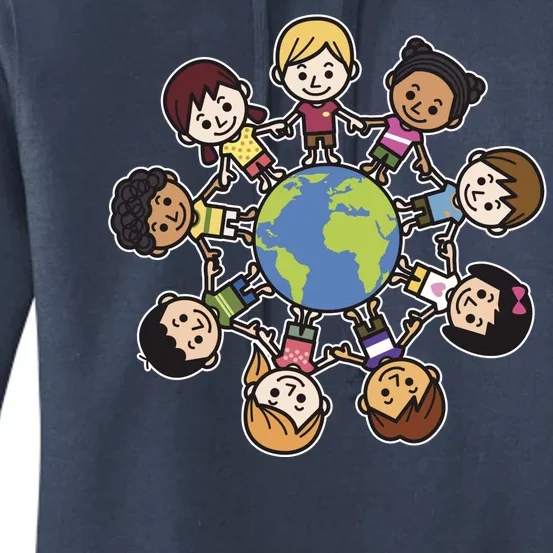 Happy Earth Day Children Around The World Women's Pullover Hoodie