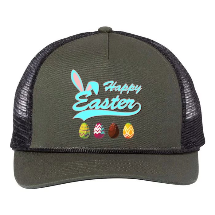 Happy Easter Retro Rope Trucker Hat Cap