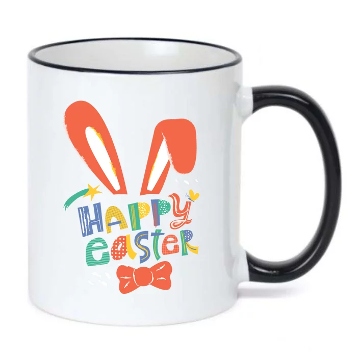 Happy Easter Bow Black Color Changing Mug