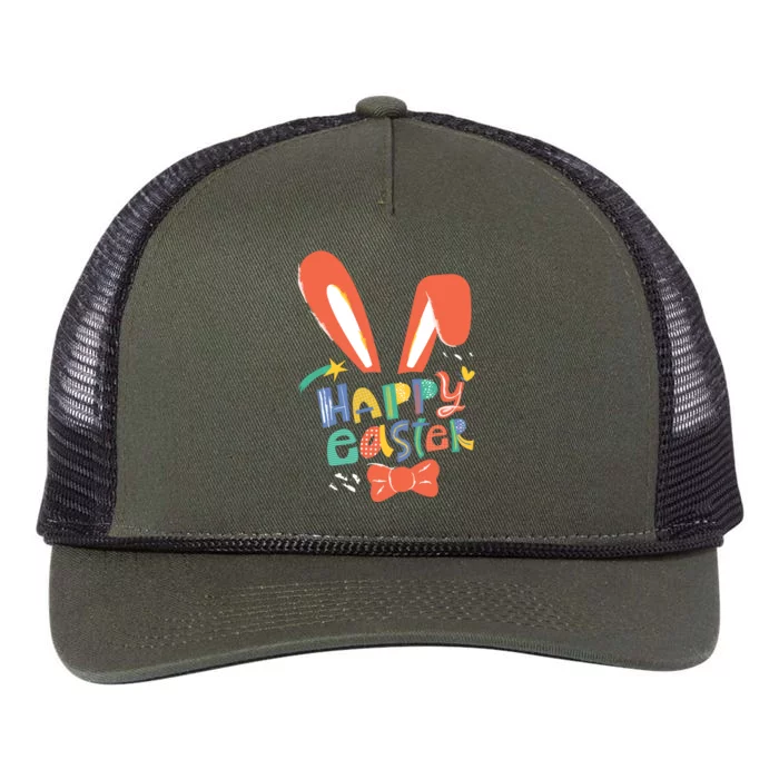 Happy Easter Bow Retro Rope Trucker Hat Cap