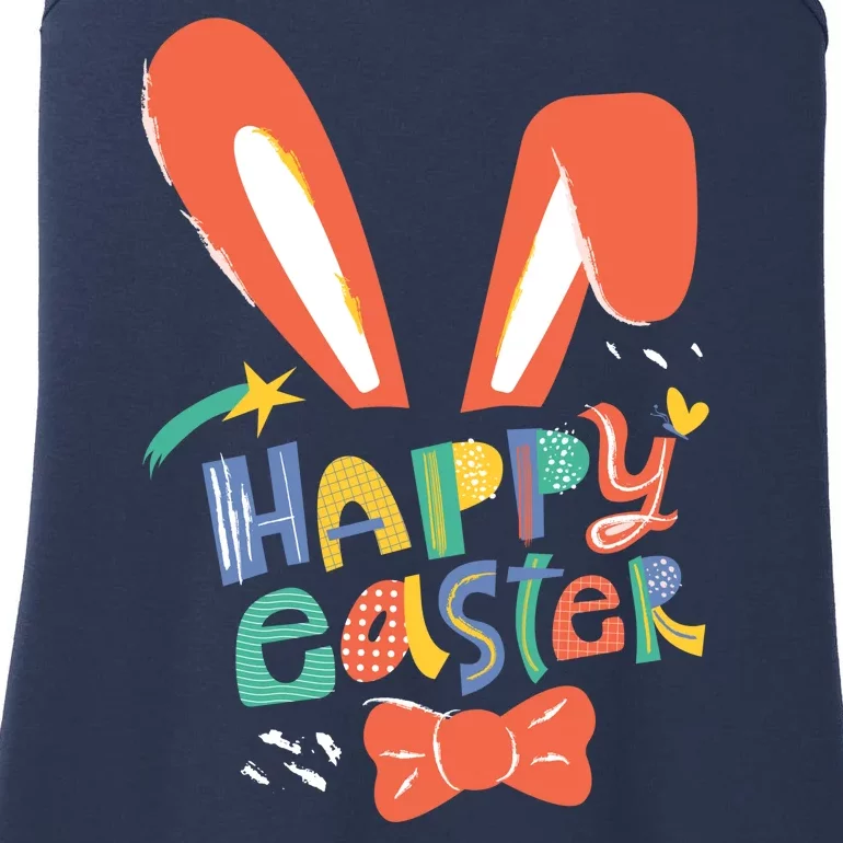 Happy Easter Bow Ladies Essential Tank