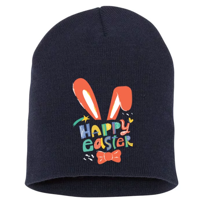 Happy Easter Bow Short Acrylic Beanie