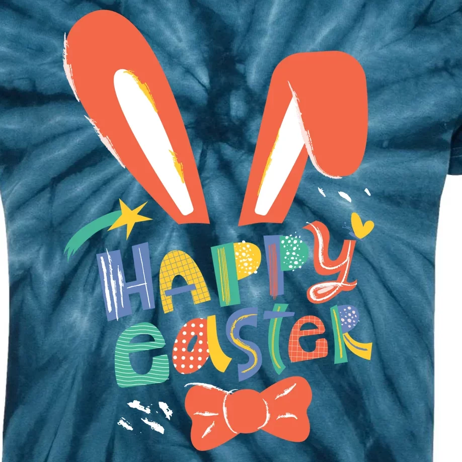 Happy Easter Bow Kids Tie-Dye T-Shirt