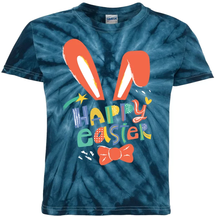 Happy Easter Bow Kids Tie-Dye T-Shirt