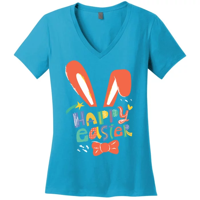 Happy Easter Bow Women's V-Neck T-Shirt