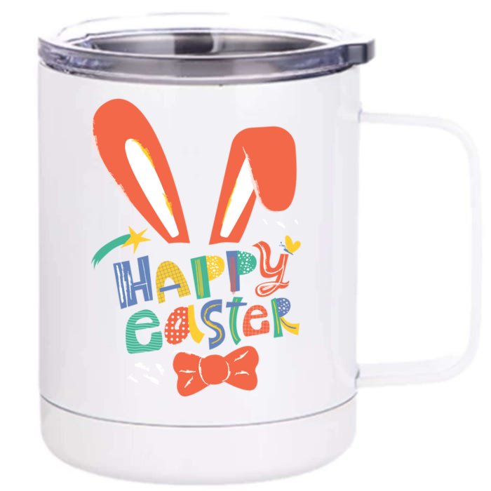 Happy Easter Bow Front & Back 12oz Stainless Steel Tumbler Cup