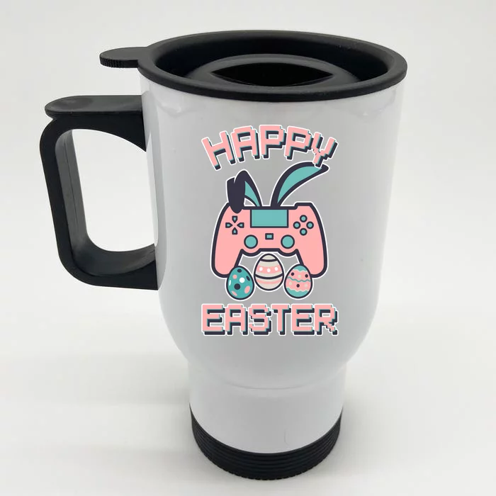 Happy Easter Bunny Game Controller Front & Back Stainless Steel Travel Mug