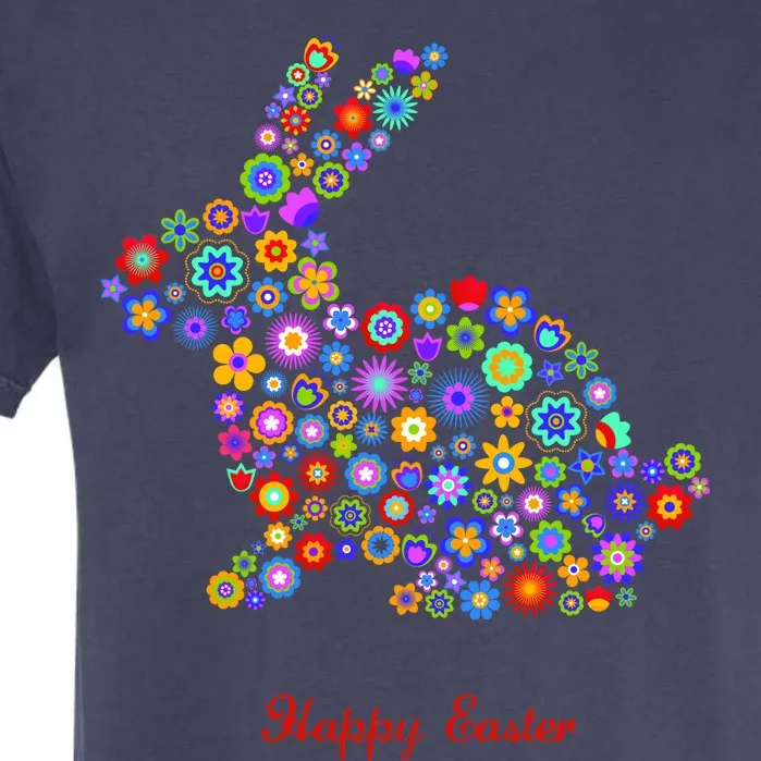 Happy Easter Bunny Rabbit Flowers Logo Garment-Dyed Heavyweight T-Shirt