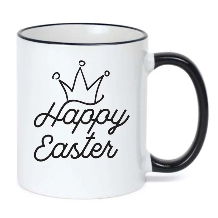 Happy Easter Crown Black Color Changing Mug