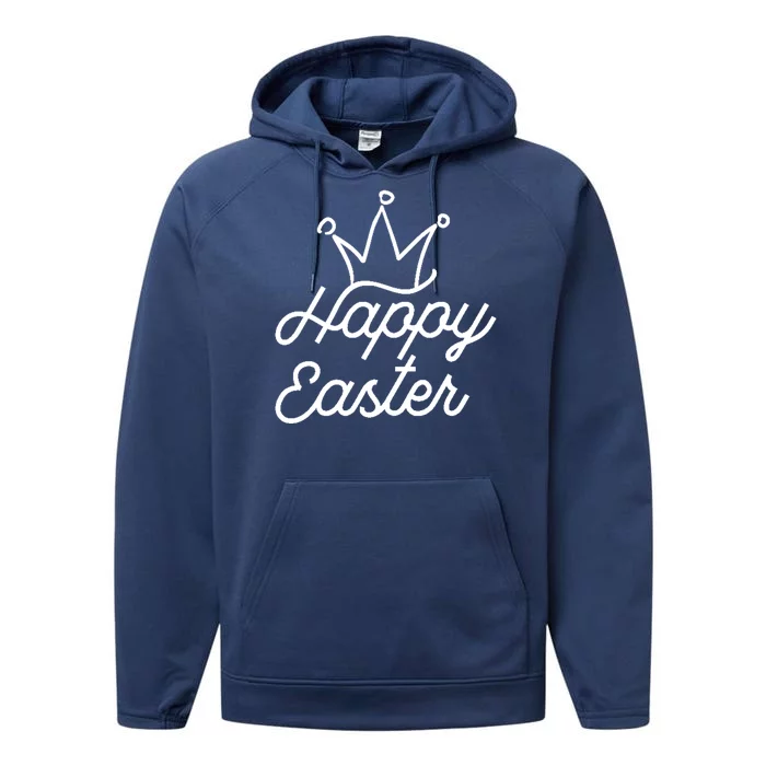 Happy Easter Crown Performance Fleece Hoodie