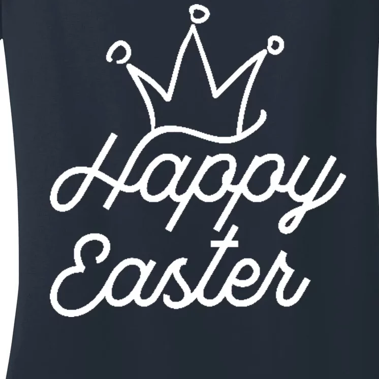 Happy Easter Crown Women's V-Neck T-Shirt