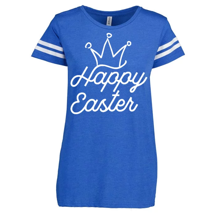 Happy Easter Crown Enza Ladies Jersey Football T-Shirt