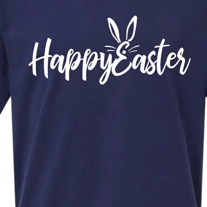 Happy Easter Cursive Signature Sueded Cloud Jersey T-Shirt