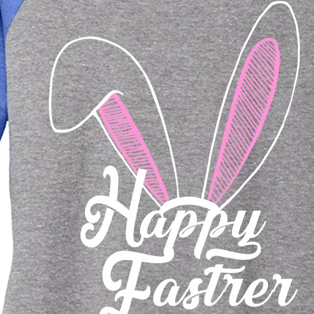 Happy Easter Cute Bunny Ears Women's Tri-Blend 3/4-Sleeve Raglan Shirt