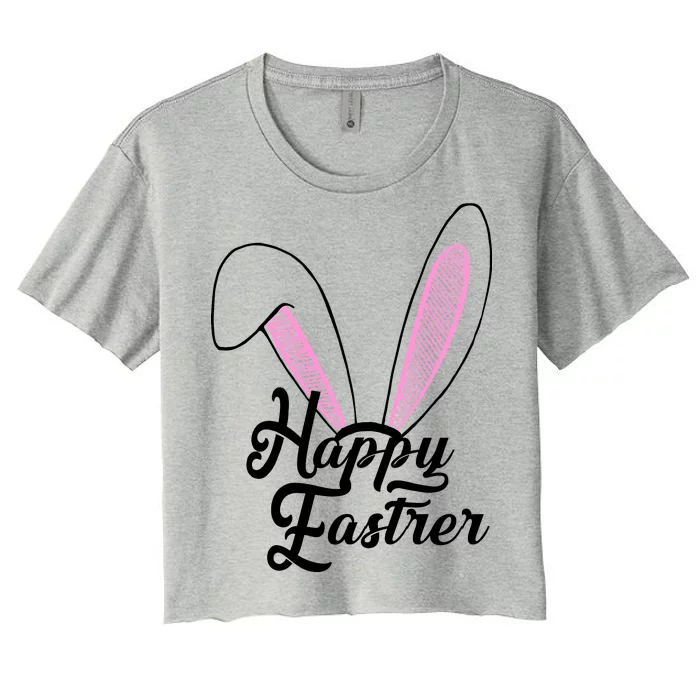 Happy Easter Cute Bunny Ears Women's Crop Top Tee