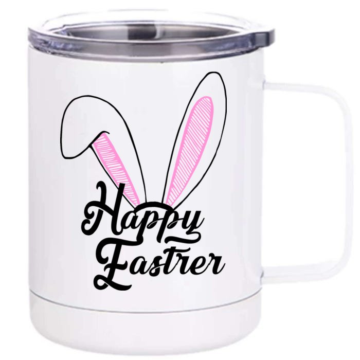 Happy Easter Cute Bunny Ears Front & Back 12oz Stainless Steel Tumbler Cup