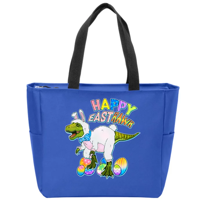 Happy Easter EastRawr T-Rex Zip Tote Bag