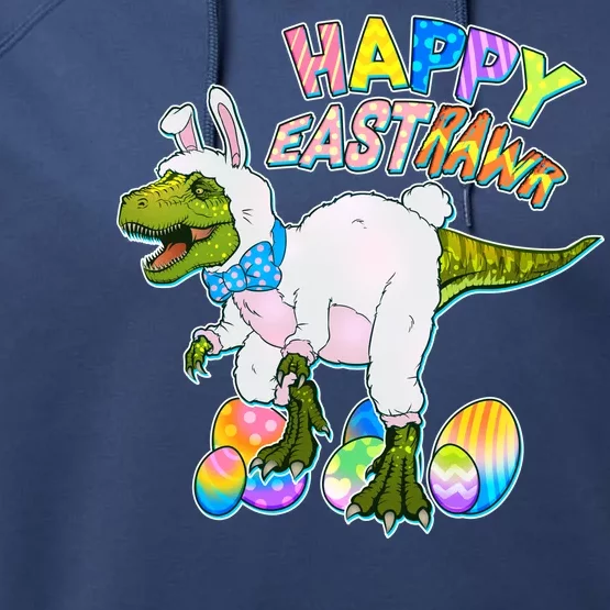 Happy Easter EastRawr T-Rex Performance Fleece Hoodie