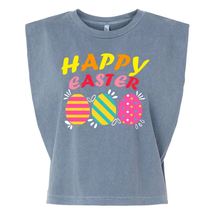 Happy Easter Eggs Garment-Dyed Women's Muscle Tee