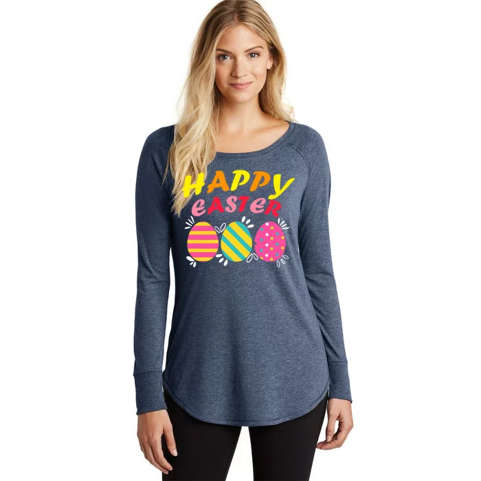 Happy Easter Eggs Women's Perfect Tri Tunic Long Sleeve Shirt