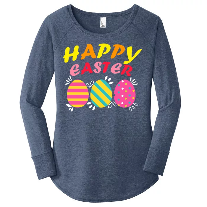 Happy Easter Eggs Women's Perfect Tri Tunic Long Sleeve Shirt