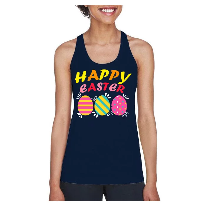 Happy Easter Eggs Women's Racerback Tank