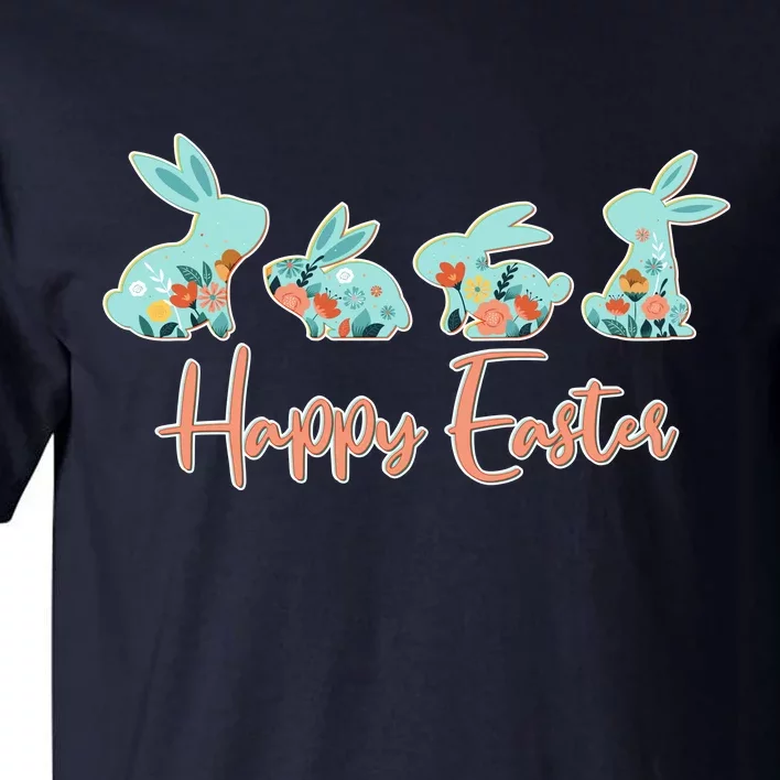 Happy Easter Flower Bunnies Tall T-Shirt