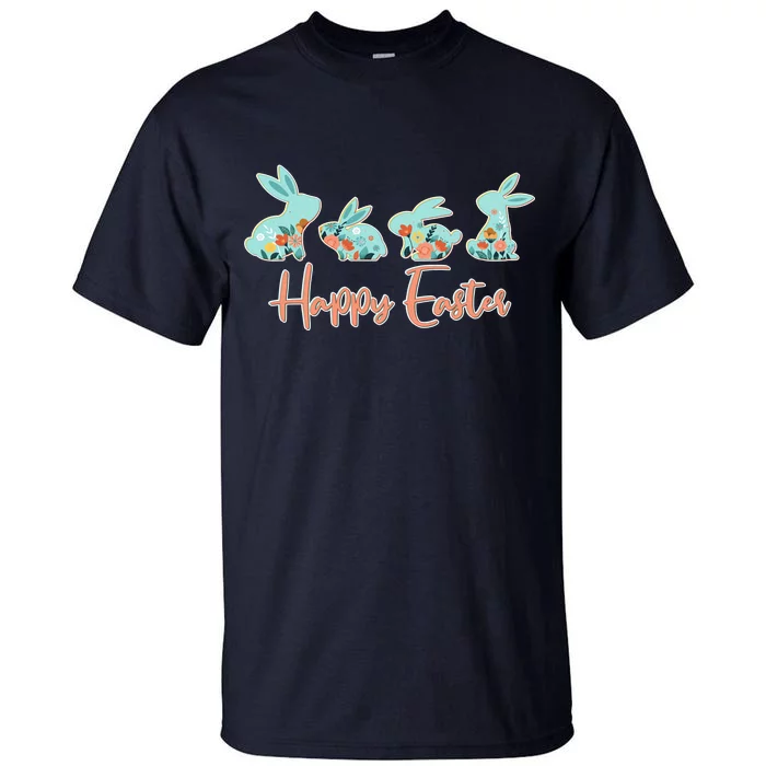 Happy Easter Flower Bunnies Tall T-Shirt