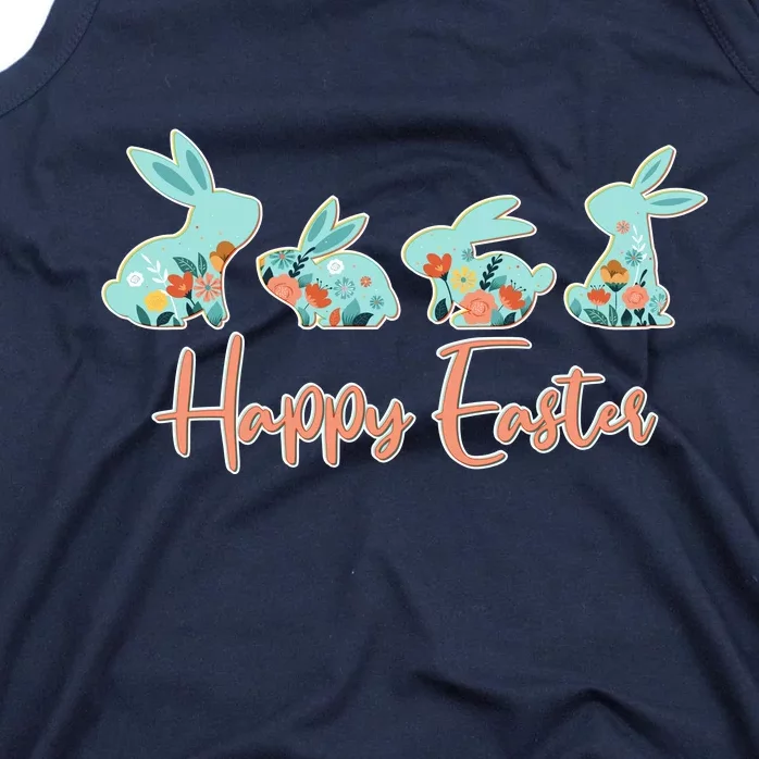 Happy Easter Flower Bunnies Tank Top