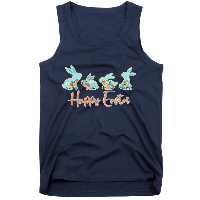 Happy Easter Flower Bunnies Tank Top