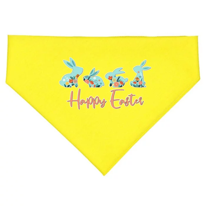 Happy Easter Flower Bunnies USA-Made Doggie Bandana