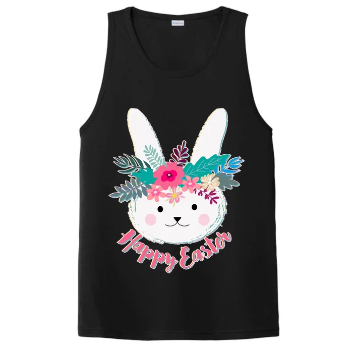 Happy Easter Flower Bunny Performance Tank