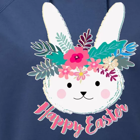 Happy Easter Flower Bunny Performance Fleece Hoodie