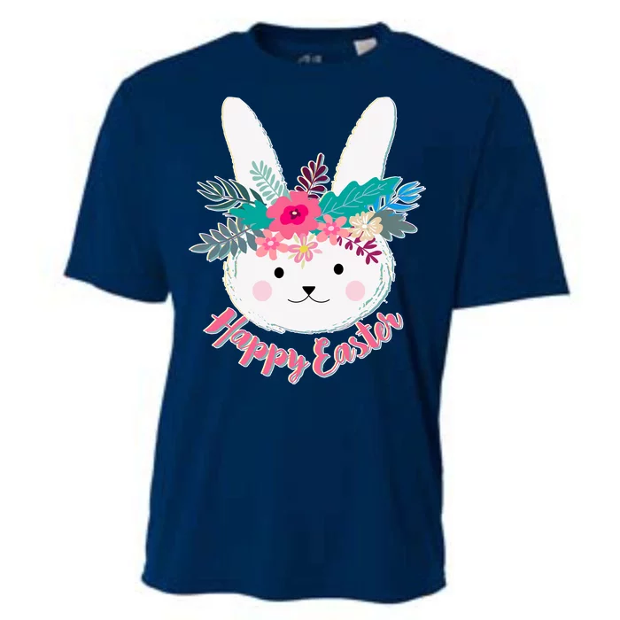 Happy Easter Flower Bunny Cooling Performance Crew T-Shirt