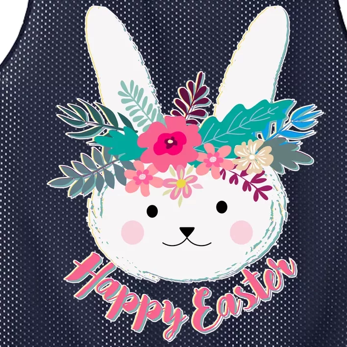 Happy Easter Flower Bunny Mesh Reversible Basketball Jersey Tank