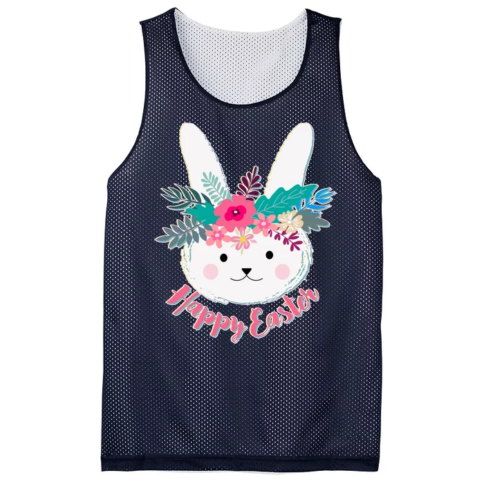 Happy Easter Flower Bunny Mesh Reversible Basketball Jersey Tank