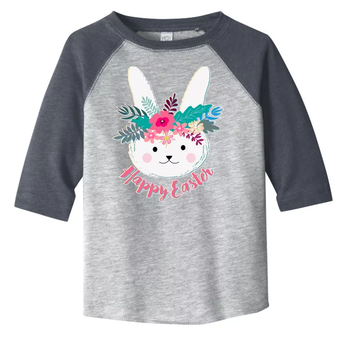 Happy Easter Flower Bunny Toddler Fine Jersey T-Shirt