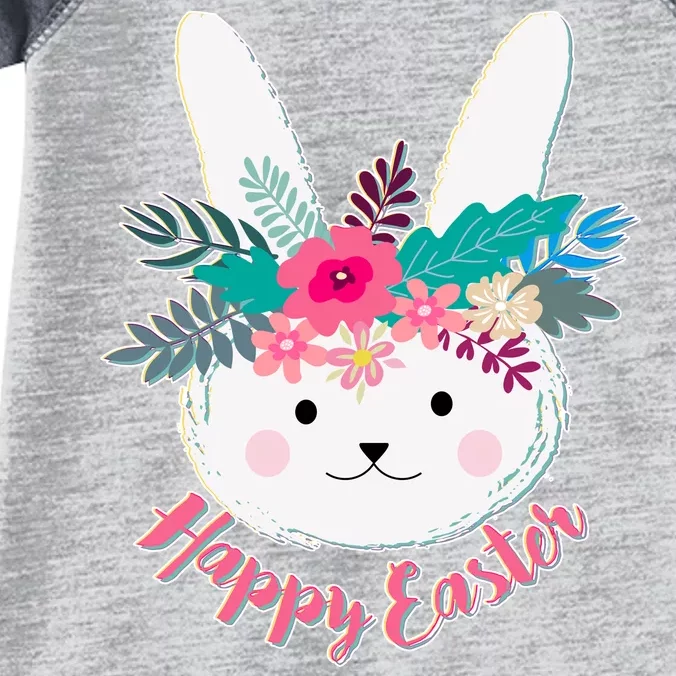 Happy Easter Flower Bunny Infant Baby Jersey Bodysuit