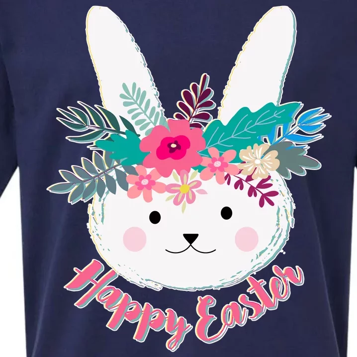 Happy Easter Flower Bunny Sueded Cloud Jersey T-Shirt